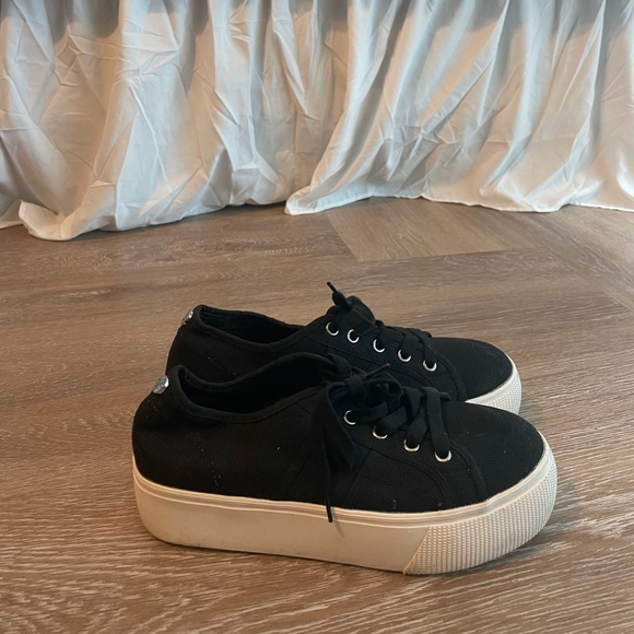 Steve Madden Black Platform Sneakers - Picture 2 of 3